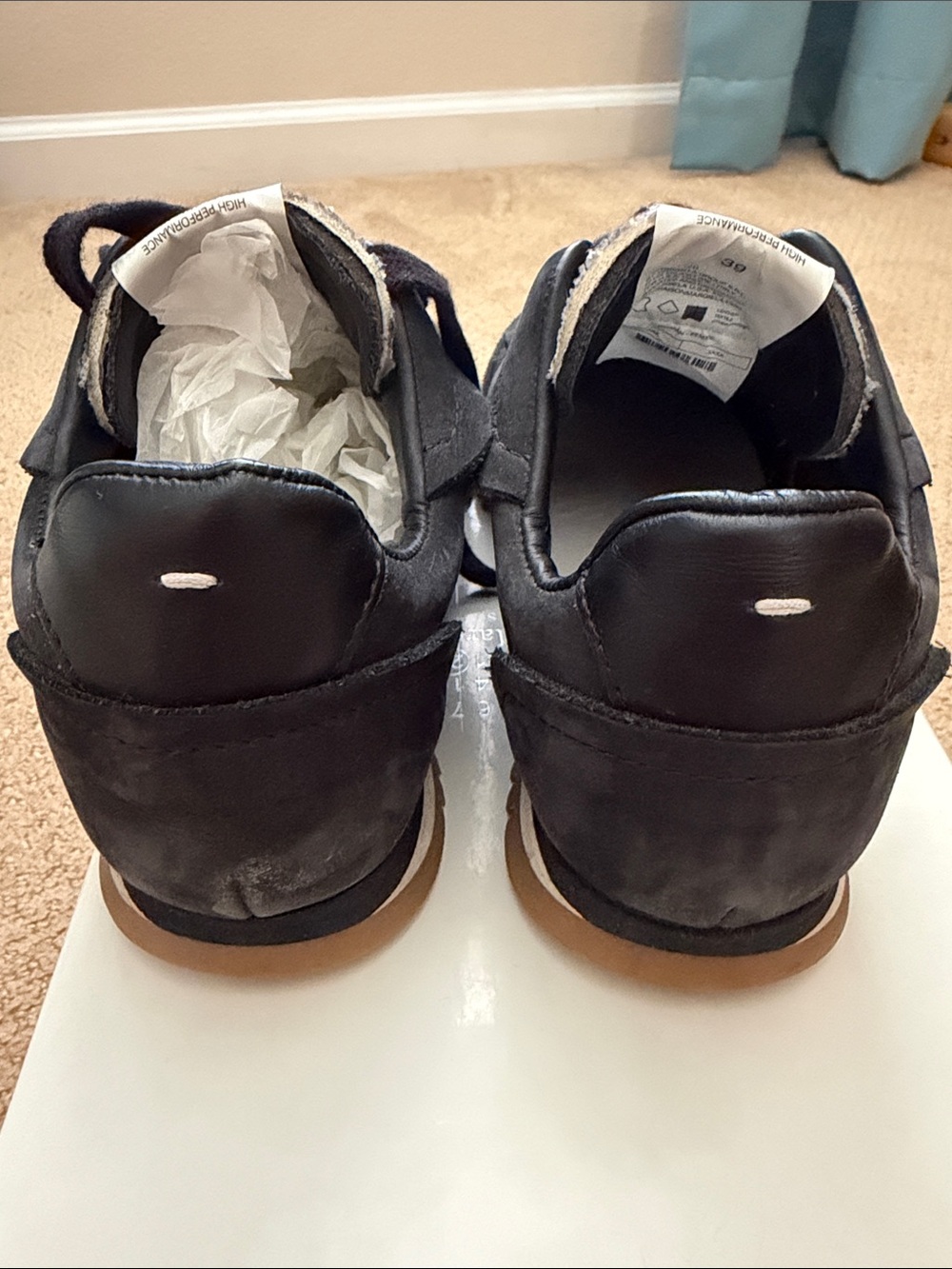 Womens Black Suede Lace-Up Sneakers - Picture 2 of 3